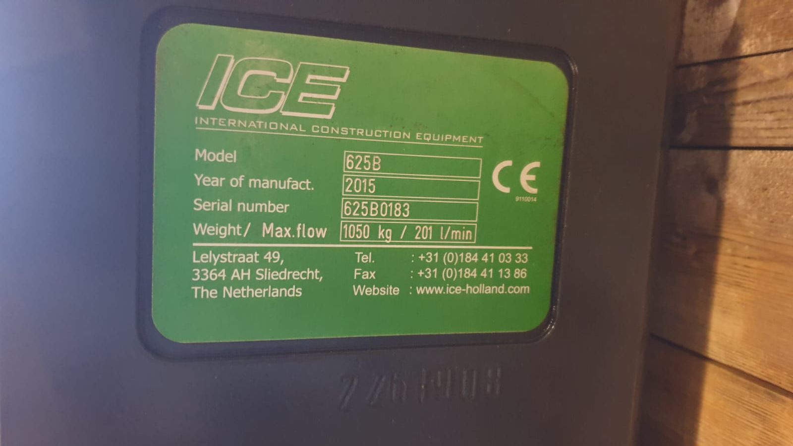 ICE 625B Typeskilt